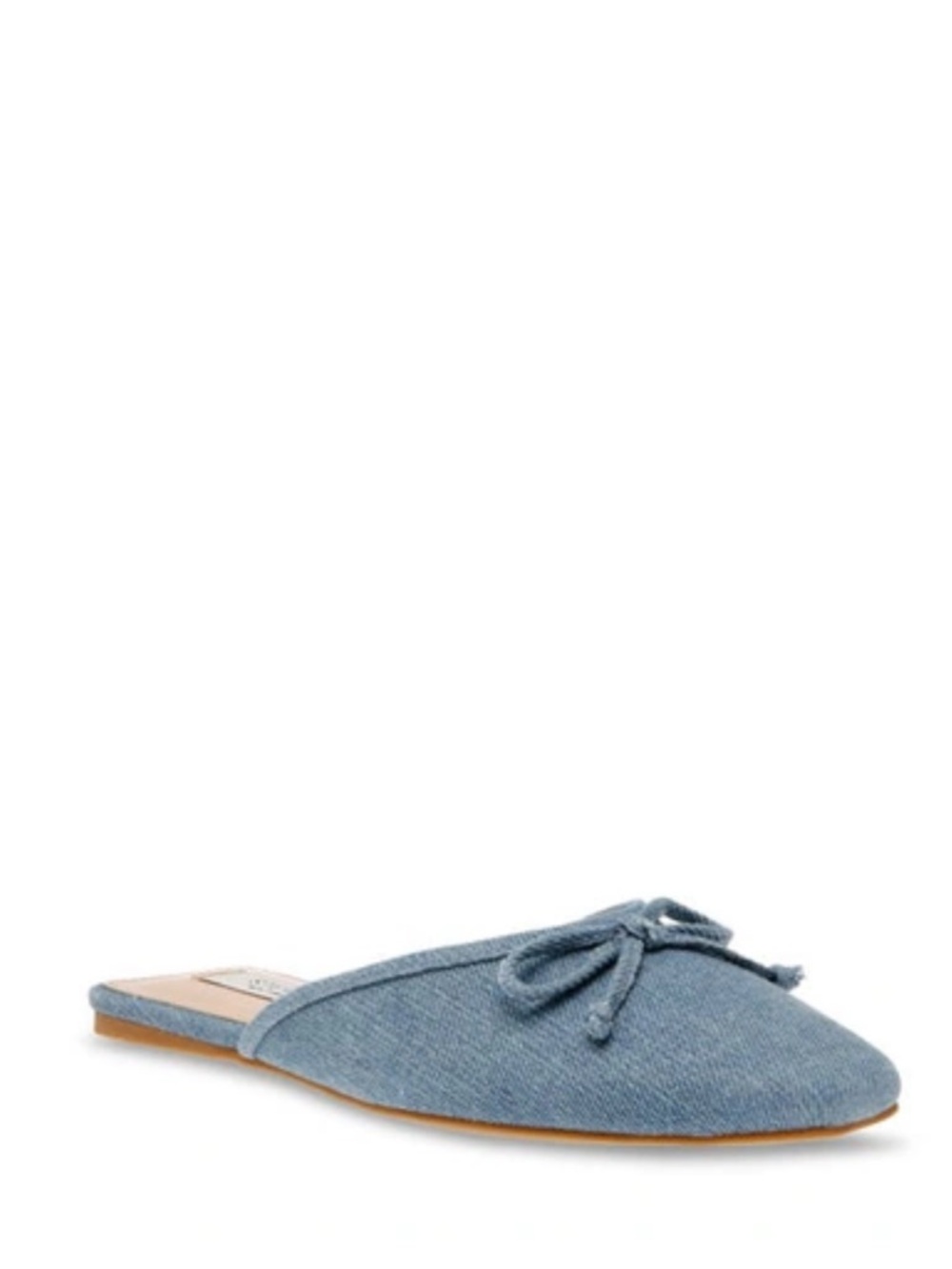 Steven New York Denim Flat Mule Casual Bow Sz 7.5